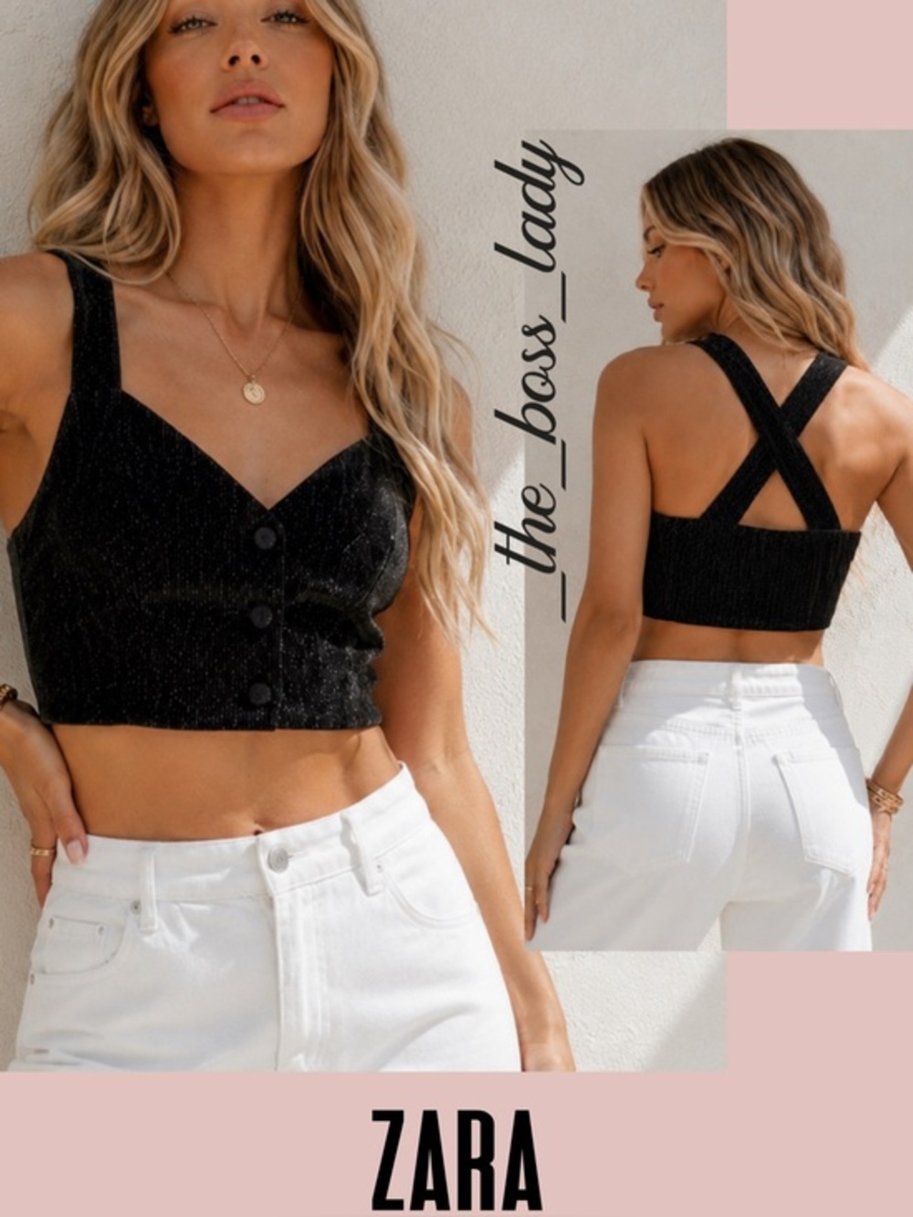ZARA top Large velvet top metallic threads